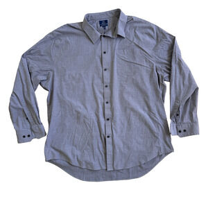 George Men’s 3XL Gray Classic Fit Long Sleeve Dress Shirt